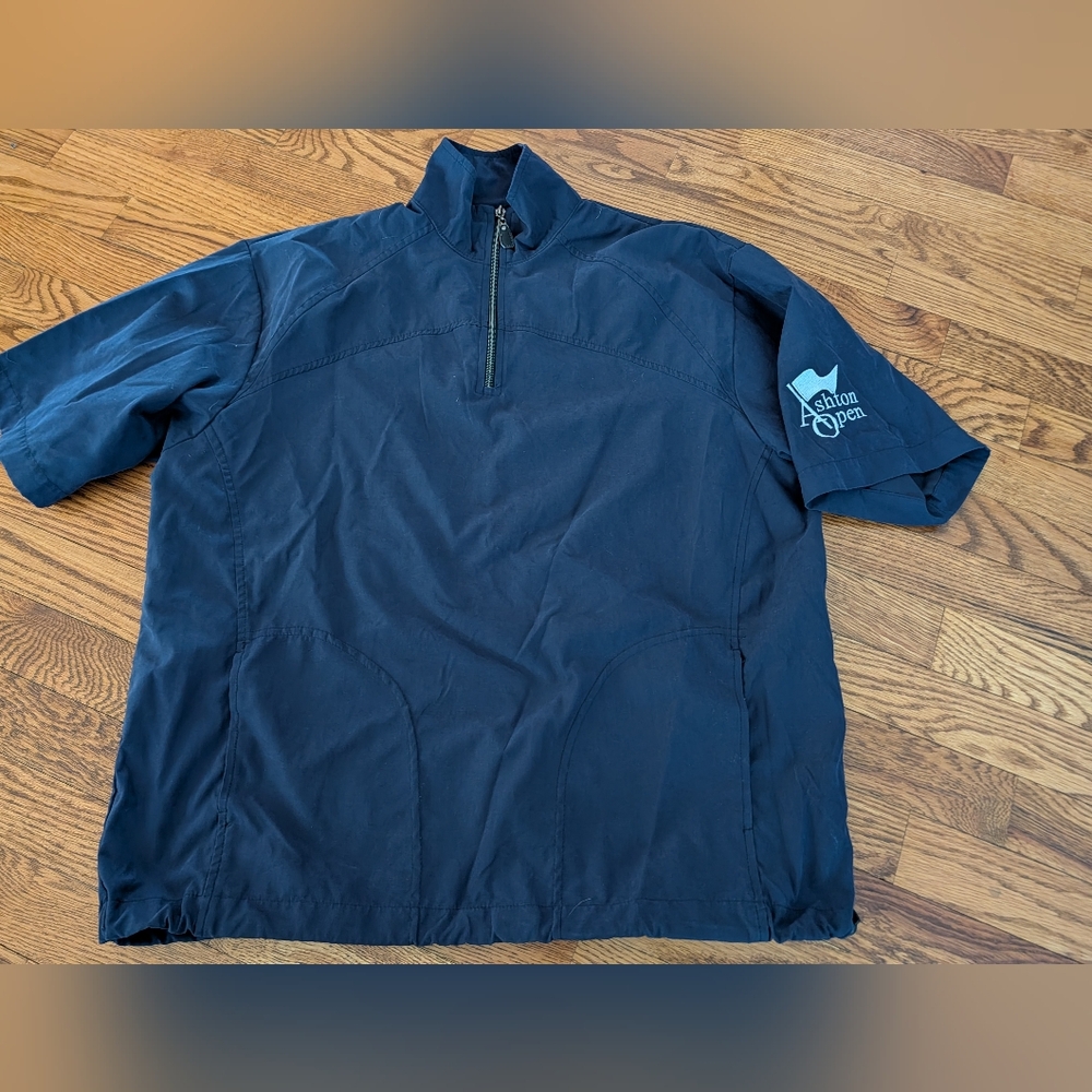 Women's Golf Shirt Navy Blue Quarter ZipAkwa Short Sleeve Ashton Open UAW Med
